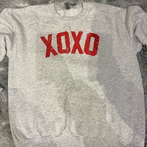 Gildan Gray Sweatshirt with Red XOXO